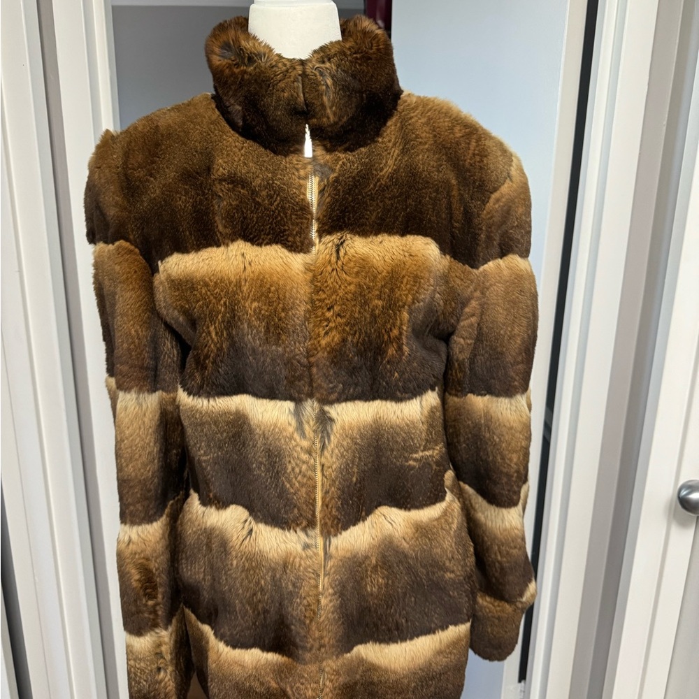 COPY - Vintage REX? Chinchilla? Zippered jacket-SOFT!